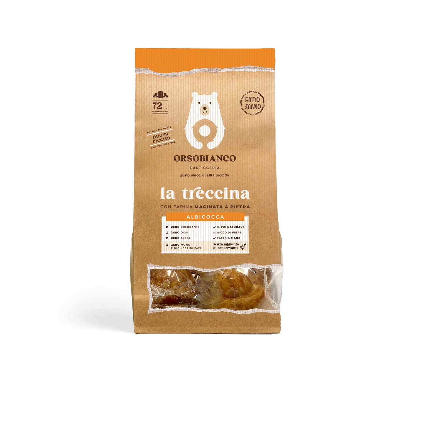 Treccina albicocca fatto a mano
