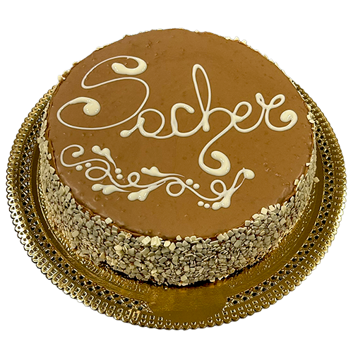 Torta sacher pesca e caramello