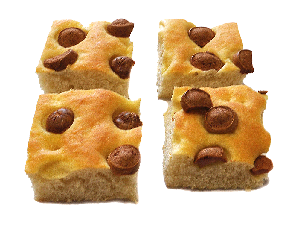 Focaccia tagliata a C (6,5x6,25 cm)